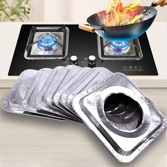 Reusable Aluminum Stove Top Covers, Burner Protectors for Easy Cleaning (Pack of 10) – High-Temperature Resistant