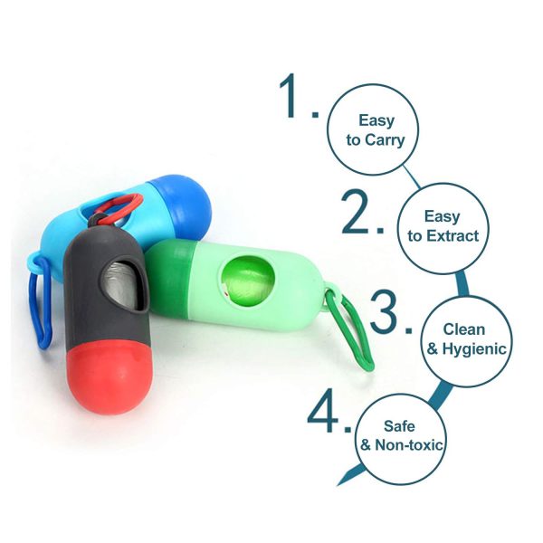 Portable Diaper Bag Dispenser – Durable, Odor-Control Design with Baby Powder - Scented Bags (Random Color)