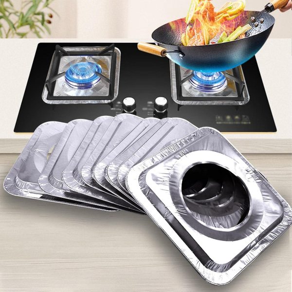Reusable Aluminum Stove Top Covers, Burner Protectors for Easy Cleaning (Pack of 10) – High-Temperature Resistant