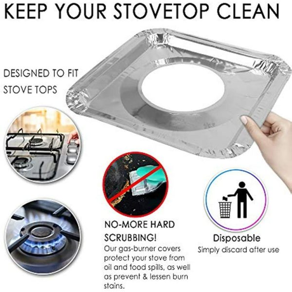 Reusable Aluminum Stove Top Covers, Burner Protectors for Easy Cleaning (Pack of 10) – High-Temperature Resistant