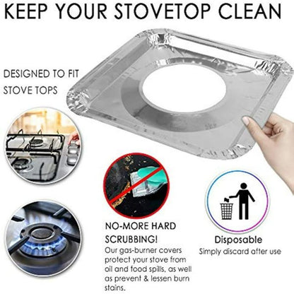 Reusable Aluminum Stove Top Covers, Burner Protectors for Easy Cleaning (Pack of 10) – High-Temperature Resistant