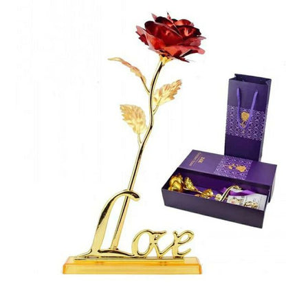 Elegant 24k Gold-Plated Rose with Love Holder Box – Perfect Gift to Show Your Love!!