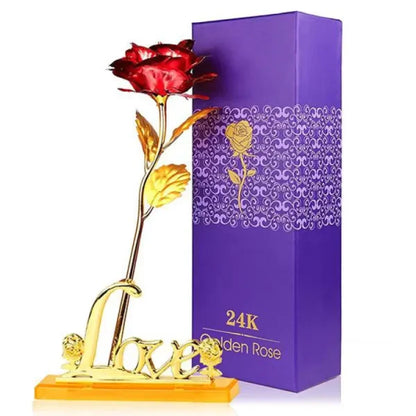 Elegant 24k Gold-Plated Rose with Love Holder Box – Perfect Gift to Show Your Love!!