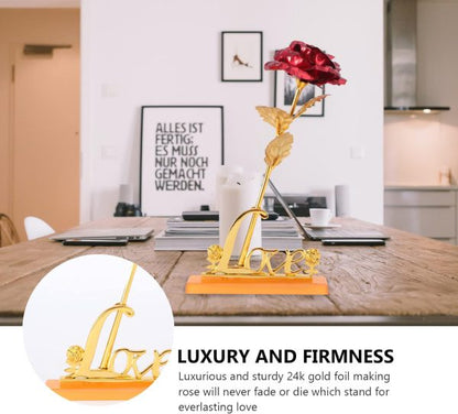 Elegant 24k Gold-Plated Rose with Love Holder Box – Perfect Gift to Show Your Love!!
