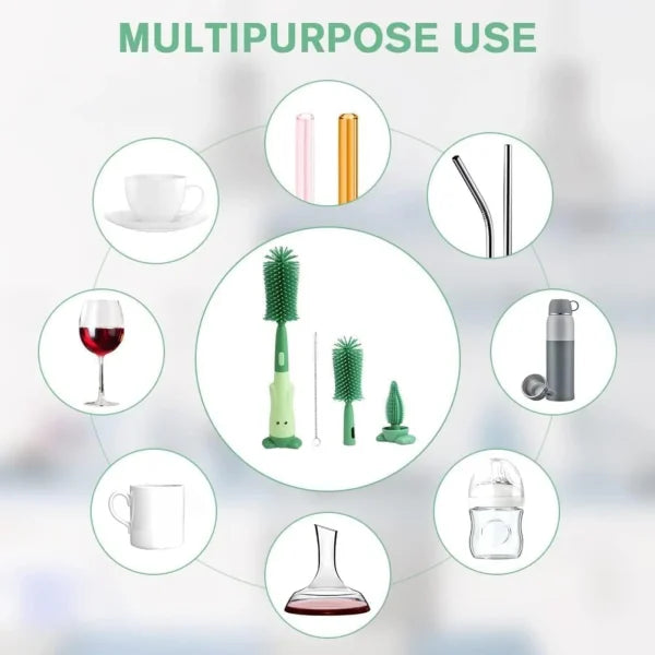 Baby Bottle Cleaning Brush Set (3-in-1) – Safe, Gentle & Travel-Friendly! 🍼✨