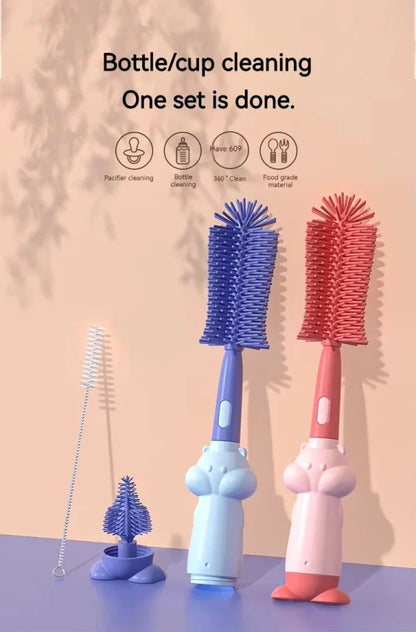Baby Bottle Cleaning Brush Set (3-in-1) – Safe, Gentle & Travel-Friendly! 🍼✨