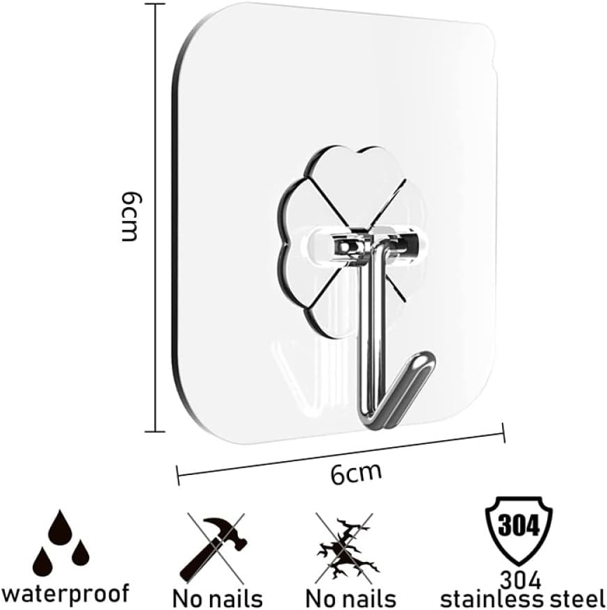 360° Rotating Strong Magic Hooks for Home Décor, Kitchen, Washroom, Office, Self-Adhesive (Multi-Function Hooks- Pack of 10)