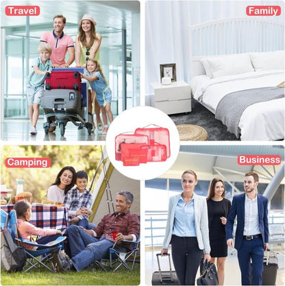 6-Piece Waterproof Travel Storage Bag Set: Portable Luggage Organizer for Clothes, Cosmetics, Shoes, Under-Garments, etc. (Random Color)