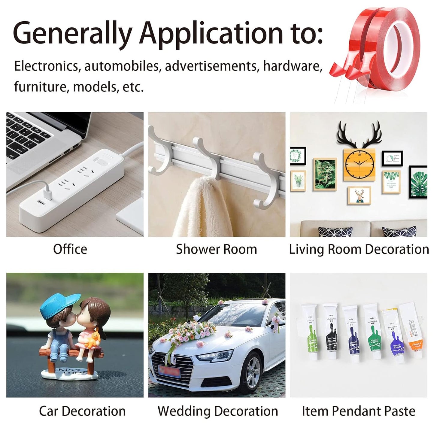 Heavy-Duty Double-Sided Transparent Tape – Strong , Removable (10mm x 10m)