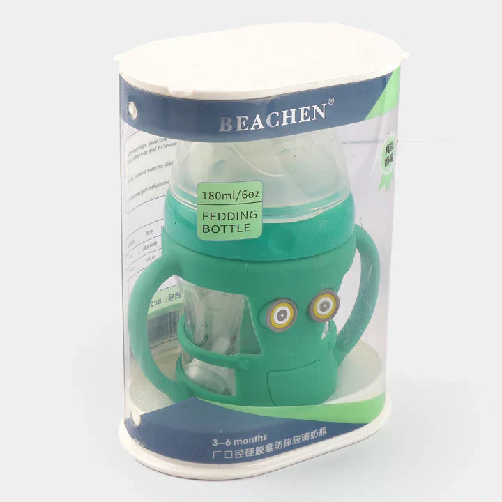 Glass Feeder - Beautiful Cartoon Design, Durable - 180ml