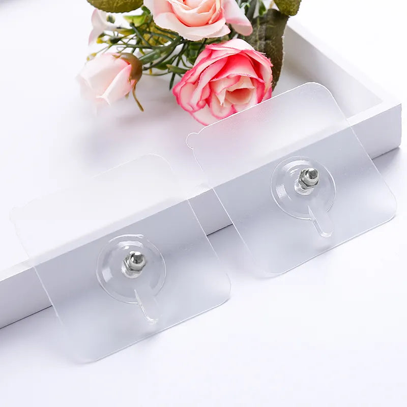 Magic Hooks for Home, Décor, Office, Washroom - Strong & Transparent (Screw)