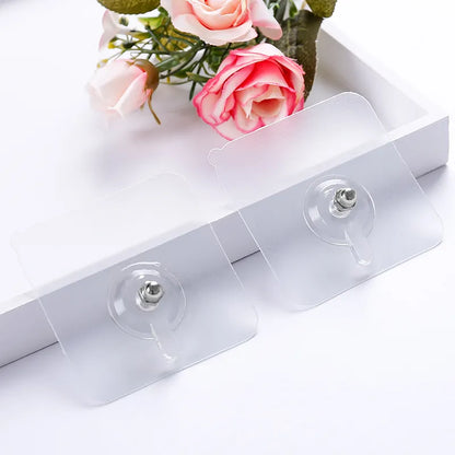 Magic Hooks for Home, Décor, Office, Washroom - Strong & Transparent (Screw)