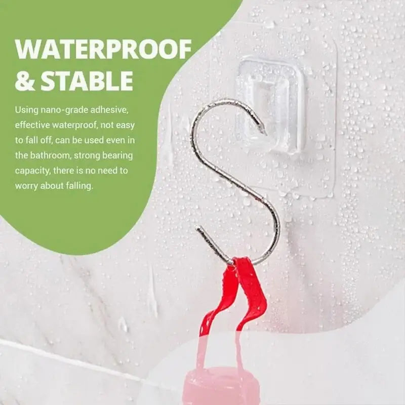 Strong Magic Hooks for Home, Décor, Kitchen, Washroom, Office, etc., Self-Adhesive (Pair Hooks - Pack of 10 Pairs, 20 Hooks)