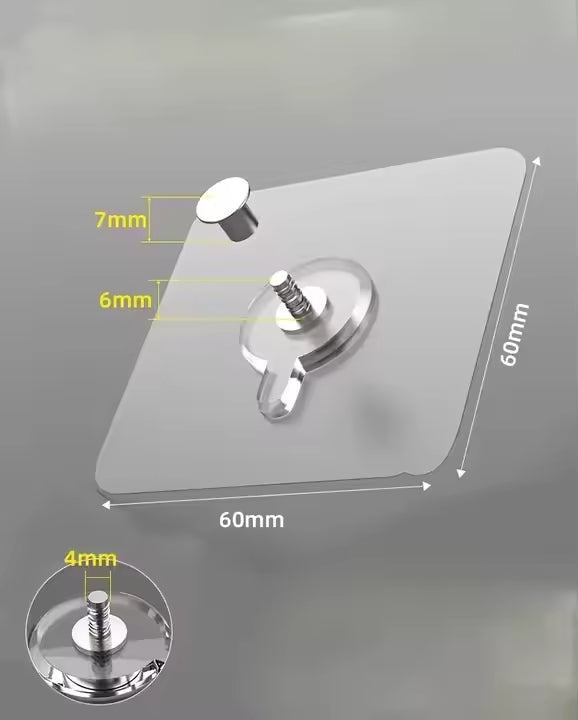 Magic Hooks for Home, Décor, Office, Washroom - Strong & Transparent (Nail)