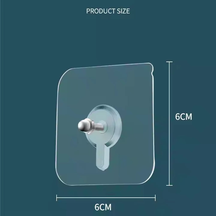 Magic Hooks for Home, Décor, Office, Washroom - Strong & Transparent (Screw)