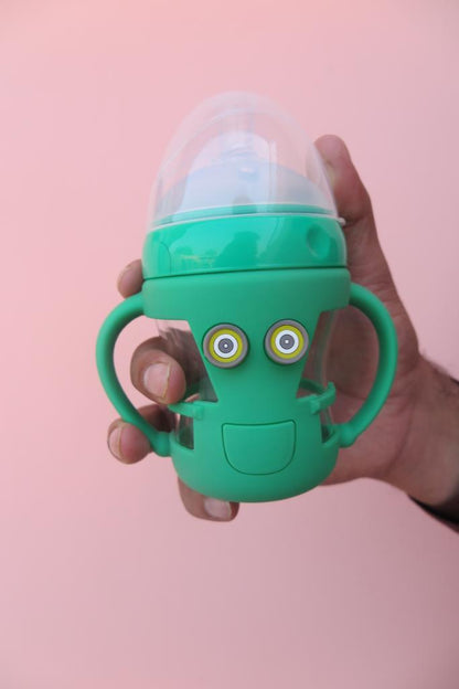 Glass Feeder - Beautiful Cartoon Design, Durable - 180ml