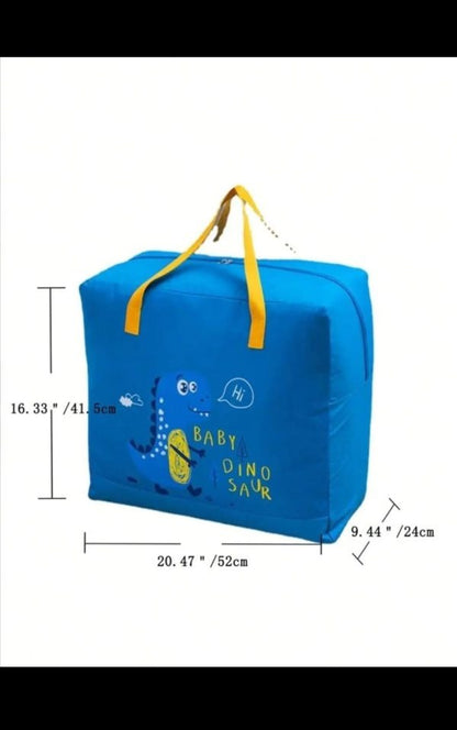 Charming Dinosaur Cartoon Storage Bag & Cloth Organizer - Portable & Lightweight