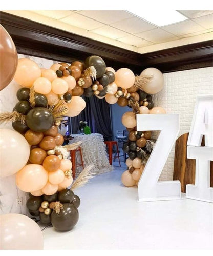 Balloon Garland Kit for Birthdays, Baby Showers, Weddings & More! (155 Balloons; Various Sizes - Coffee Brown Theme)