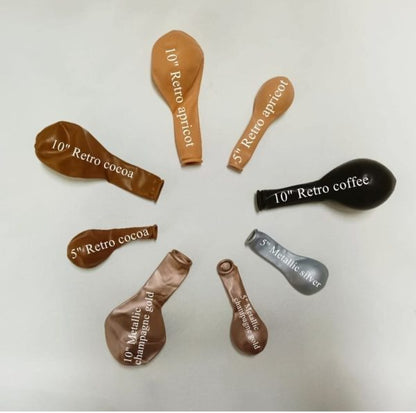 Balloon Garland Kit for Birthdays, Baby Showers, Weddings & More! (155 Balloons; Various Sizes - Coffee Brown Theme)