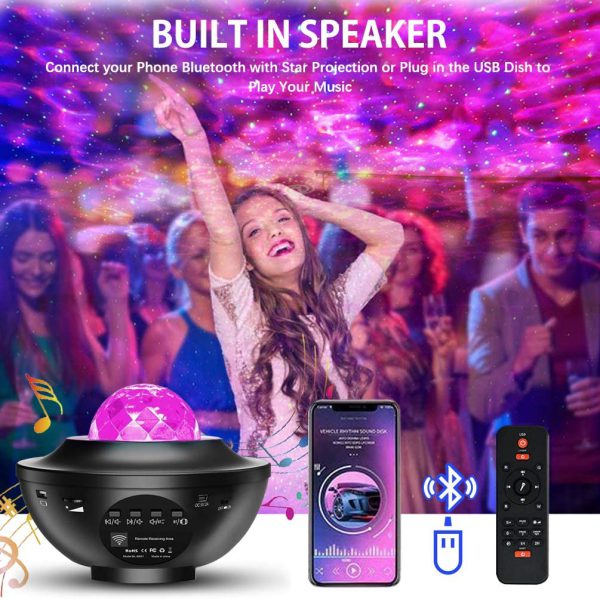 Galaxy Projector – Romantic Starry Sky Night Projection Lamp with Remote Control – Perfect Gift for Kids - Bluetooth & USB Music Player