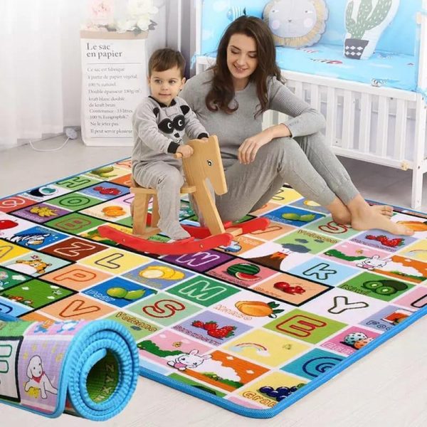 Colorful Play Mat for Crawling Infants, Babies, and Kids - Reversible/ Double-Sided,&nbsp;Waterproof