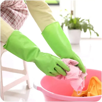 Non-Slip Rubber Gloves for Kitchen, Laundry, and Household Cleaning