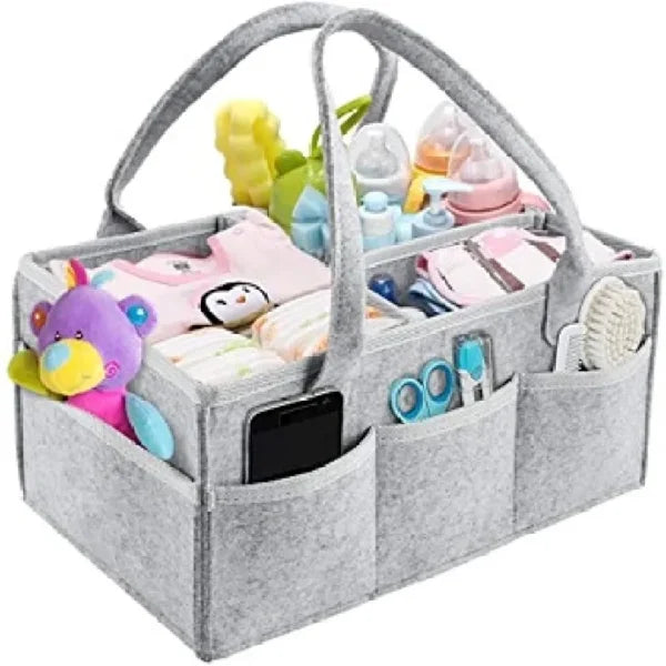 Foldable Storage Organizer for Baby – Basket for All Baby Needs (Clothes, Diapers, Feeder, Lotion, Shoes, etc.)