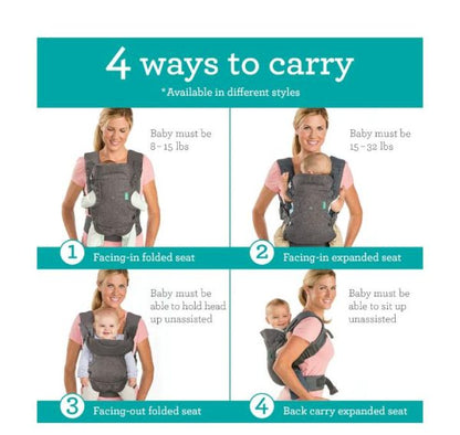 4-in-1 Baby Carrier Belt – Adjustable, Comfortable & Secure for Newborns & Toddlers (8-32 lbs)