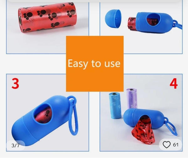 Portable Diaper Bag Dispenser – Durable, Odor-Control Design with Baby Powder - Scented Bags (Random Color)