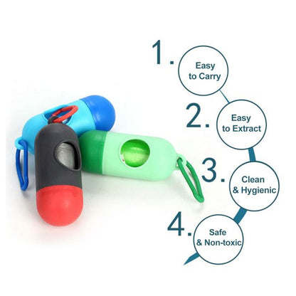 Portable Diaper Bag Dispenser – Durable, Odor-Control Design with Baby Powder - Scented Bags (Random Color)