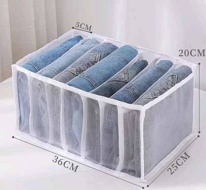Wardrobe Organizer for Jeans, Clothes - Foldable, Washable, Transparent, Lightweight